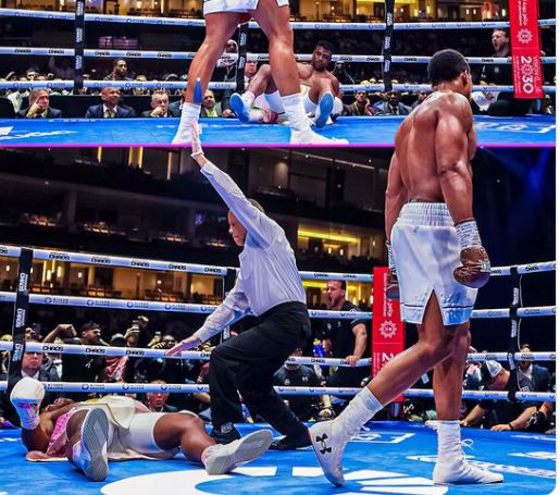 Anthony Joshua delivered a stunning knockout victory over Francis Ngannou in Round 2