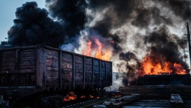 Explosions Hits Russian Railway Bridge used for Moving Troops, Weapons, Others Ukraine Forces claims responsibility (See Photos)
